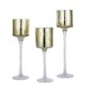 3 Long Stem Mercury Glass Vases Candle Holders