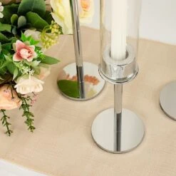 3 Metal Hurricane Taper Candle Holders With Clear Cylinder Glass Shades -Optimal Home Decoration 3 metal with glass taper candlestick holders centerpieces 30747121582143