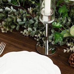 3 Metal Hurricane Taper Candle Holders With Clear Cylinder Glass Shades -Optimal Home Decoration 3 metal with glass taper candlestick holders centerpieces 30747121680447