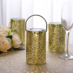 3 Metallic 3" X 5" Plastic LED Lantern Lamps With Flower Design - Gold 19 3 Metallic 3" X 5" Plastic LED Lantern Lamps With Flower Design - Gold -Optimal Home Decoration 3 metallic 3 x 5 plastic led lantern lamps with flower design gold led cand pl10 gold 30984316682303