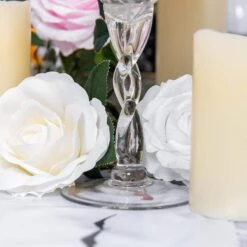 3 Pcs 12" 14" 16" Tall Glass Hurricane Candle Holders Vases - Clear With Gold -Optimal Home Decoration 3 pcs 12 14 16 tall glass hurricane candle holders vases clear with gold vase a63 gold 28507423670335