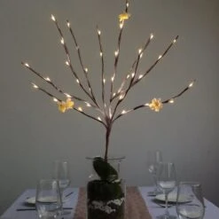 3 LED Trees 31" Battery Operated Lighted Artificial Branches 27 3 LED Trees 31" Battery Operated Lighted Artificial Branches -Optimal Home Decoration 3 pcs 31 tall branches with 60 led lights white 30802474860607