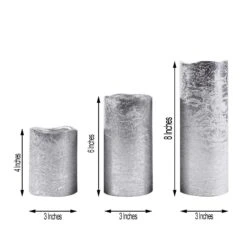 3 Pcs 4" 6" 8" Tall LED Pillar Candles Lights With Remote Control 24 3 Pcs 4" 6" 8" Tall LED Pillar Candles Lights With Remote Control -Optimal Home Decoration 3 pcs 4 6 8 tall led pillar candles lights with remote control metallic gold 28997331091519