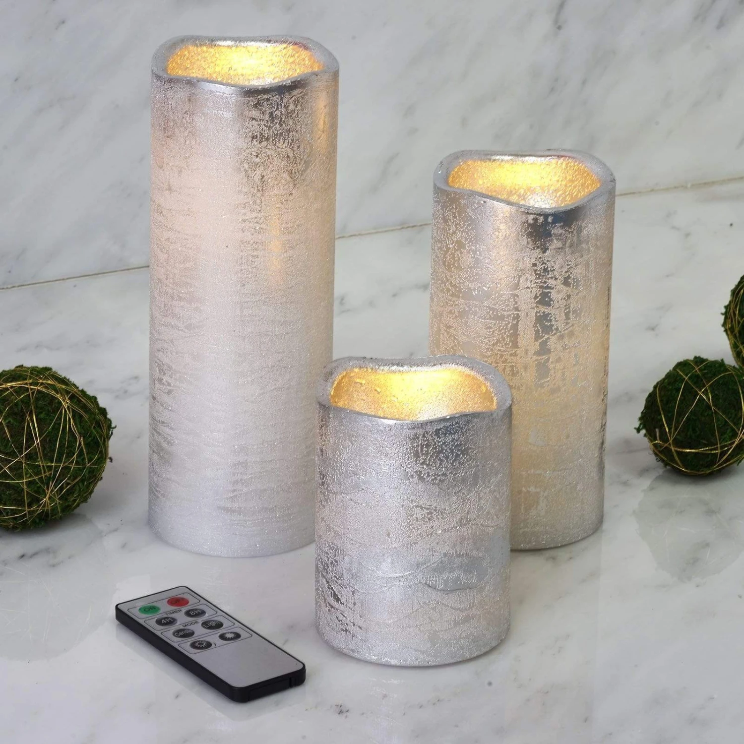 3 Pcs 4" 6" 8" Tall LED Pillar Candles Lights With Remote Control 14 3 Pcs 4" 6" 8" Tall LED Pillar Candles Lights With Remote Control - Image 12