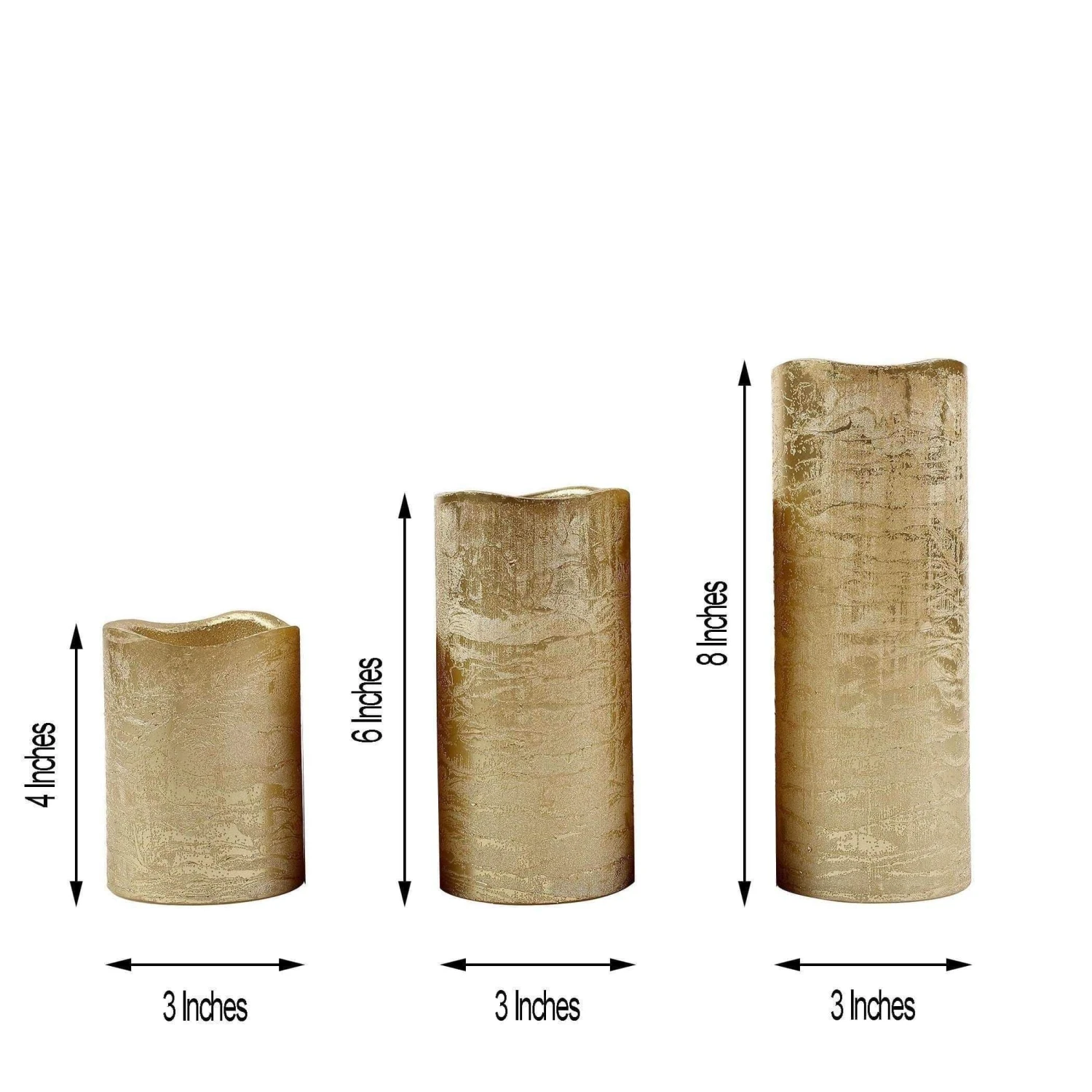 3 Pcs 4" 6" 8" Tall LED Pillar Candles Lights With Remote Control 4 3 Pcs 4" 6" 8" Tall LED Pillar Candles Lights With Remote Control - Image 2