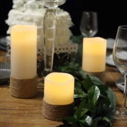 3 Pcs 4" 6" 8" Tall LED Pillar Candles Lights With Remote Control - Natural -Optimal Home Decoration 3 pcs 4 6 8 tall led pillar candles lights with remote control natural led cand pl02 nat 11764529463359