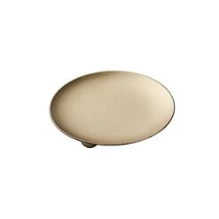 3 Pcs 4" Round Metal Plates Candle Holders - Gold