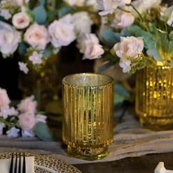 3 Pcs 5" Speckled Mercury Glass Votive Candle Holders -Optimal Home Decoration 3 pcs 5 speckled mercury glass votive candle holders 29012811284543