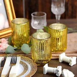 3 Pcs 5" Speckled Mercury Glass Votive Candle Holders -Optimal Home Decoration 3 pcs 5 speckled mercury glass votive candle holders 29012811317311