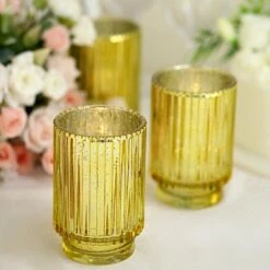 3 Pcs 5" Speckled Mercury Glass Votive Candle Holders -Optimal Home Decoration 3 pcs 5 speckled mercury glass votive candle holders 29012811350079