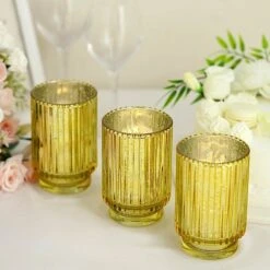 3 Pcs 5" Speckled Mercury Glass Votive Candle Holders -Optimal Home Decoration 3 pcs 5 speckled mercury glass votive candle holders 29012811382847