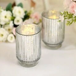 3 Pcs 5" Speckled Mercury Glass Votive Candle Holders -Optimal Home Decoration 3 pcs 5 speckled mercury glass votive candle holders 29012811972671