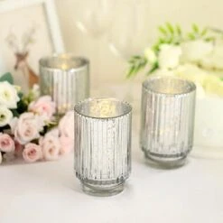 3 Pcs 5" Speckled Mercury Glass Votive Candle Holders -Optimal Home Decoration 3 pcs 5 speckled mercury glass votive candle holders 29012812038207