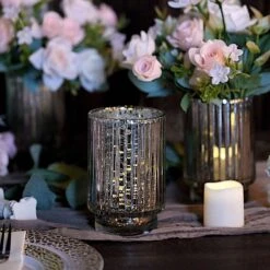 3 Pcs 5" Speckled Mercury Glass Votive Candle Holders -Optimal Home Decoration 3 pcs 5 speckled mercury glass votive candle holders 29012812169279