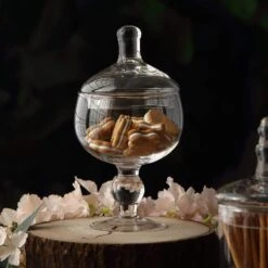 3 Pcs 9" 10" 11" Tall Glass Apothecary Jars Containers With Lids - Clear -Optimal Home Decoration 3 pcs 9 10 11 tall glass apothecary jars containers with lids clear glas jar07 clr 28555391631423