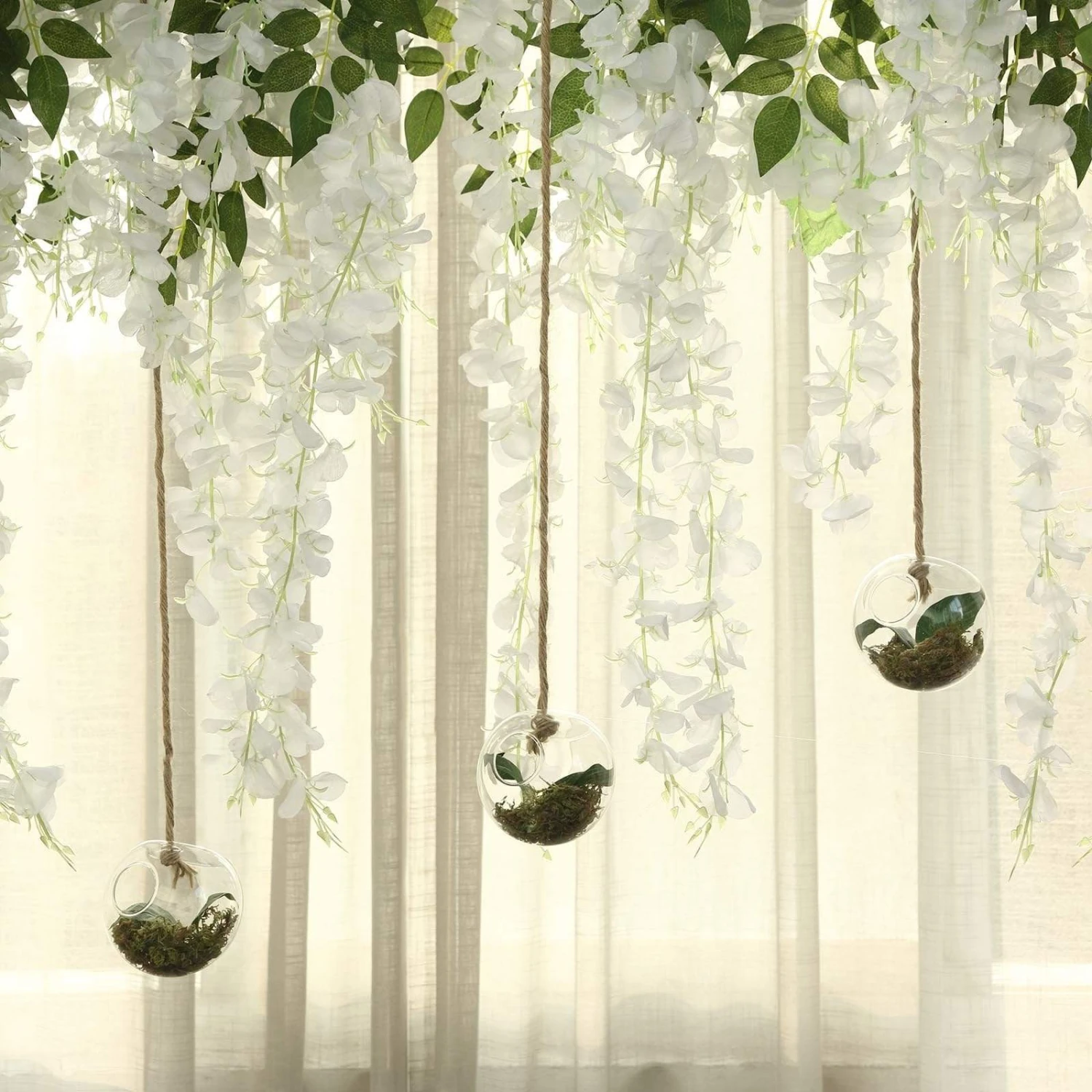 3 Pcs Classic Round Glass Wall Terrariums Vases - Clear 8 3 Pcs Classic Round Glass Wall Terrariums Vases - Clear - Image 6