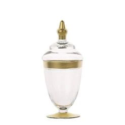 3 Pcs Glass Apothecary Jars Containers With Lids - Clear With Gold Trim 13 3 Pcs Glass Apothecary Jars Containers With Lids - Clear With Gold Trim -Optimal Home Decoration 3 pcs glass apothecary jars containers with lids clear with gold trim glas jar07 gold 14211542941759