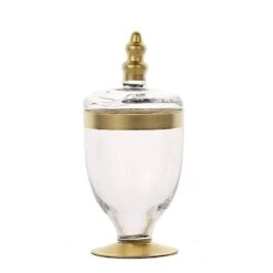 3 Pcs Glass Apothecary Jars Containers With Lids - Clear With Gold Trim 14 3 Pcs Glass Apothecary Jars Containers With Lids - Clear With Gold Trim -Optimal Home Decoration 3 pcs glass apothecary jars containers with lids clear with gold trim glas jar07 gold 14211545399359