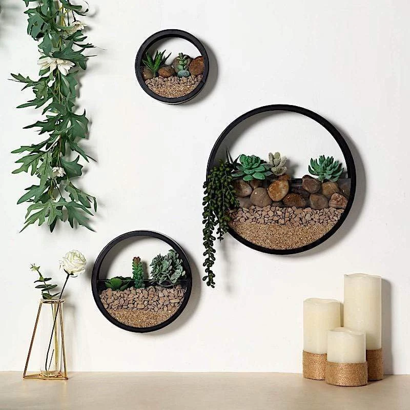 3 Pcs Half Moon Metal Wall Planters Round Floating Shelves 11 3 Pcs Half Moon Metal Wall Planters Round Floating Shelves - Image 9