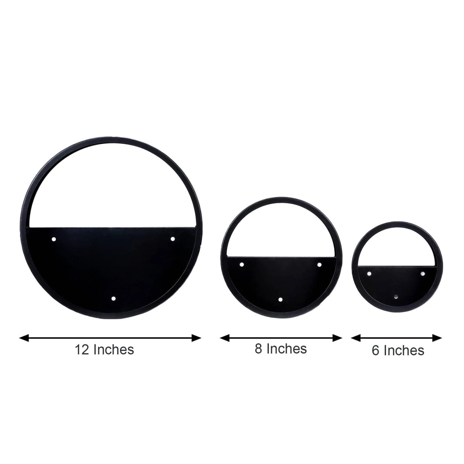 3 Pcs Half Moon Metal Wall Planters Round Floating Shelves 4 3 Pcs Half Moon Metal Wall Planters Round Floating Shelves - Image 2