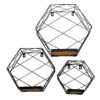 3 Pcs Hexagon Metal With Wood Geometric Floating Shelves 2 3 Pcs Hexagon Metal With Wood Geometric Floating Shelves -Optimal Home Decoration 3 pcs hexagon metal with wood geometric floating shelves wod hopshlf hex2 blk 28980945616959