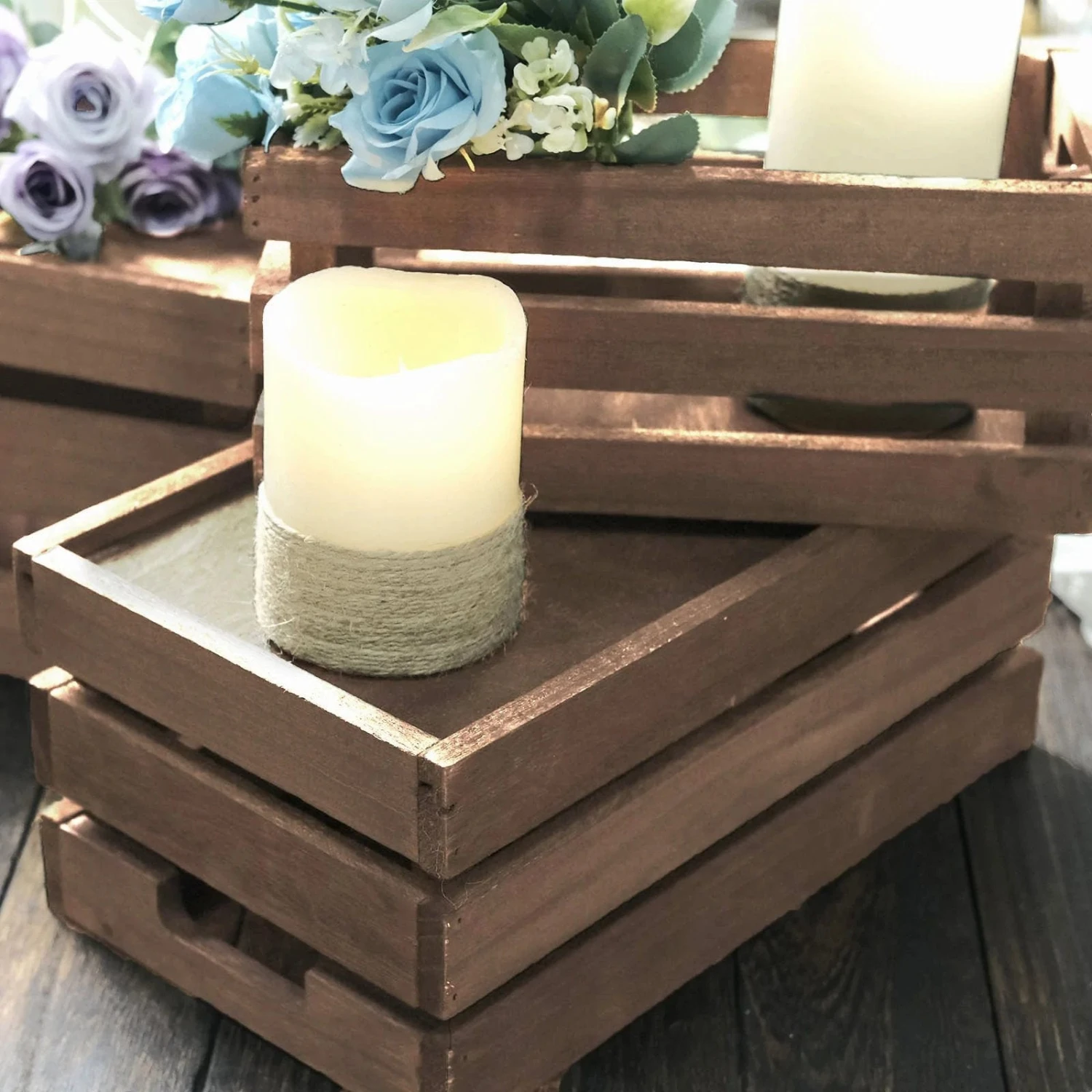 3 Pcs Natural Wooden Crate Boxes Planter Holders 18 3 Pcs Natural Wooden Crate Boxes Planter Holders - Image 16
