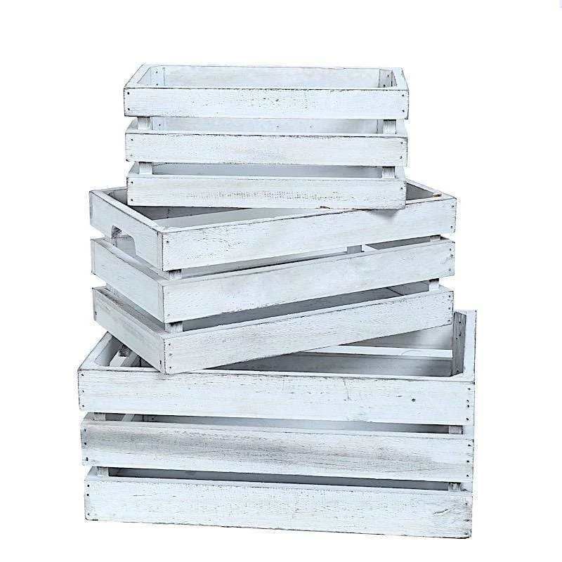 3 Pcs Natural Wooden Crate Boxes Planter Holders 3 3 Pcs Natural Wooden Crate Boxes Planter Holders