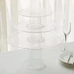 3 Plastic Stackable Dessert Pedestals Round Cupcake Display Stands Set - Clear 19 3 Plastic Stackable Dessert Pedestals Round Cupcake Display Stands Set - Clear -Optimal Home Decoration 3 plastic stackable dessert pedestals round cupcake display stands set clear cake plst r006 set clr 30479620669503