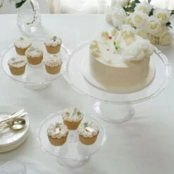 3 Plastic Stackable Dessert Pedestals Round Cupcake Display Stands Set - Clear 14 3 Plastic Stackable Dessert Pedestals Round Cupcake Display Stands Set - Clear -Optimal Home Decoration 3 plastic stackable dessert pedestals round cupcake display stands set clear cake plst r006 set clr 30479622930495