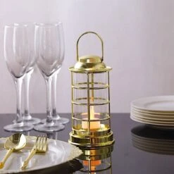 3 Mini 7" Plastic Lantern Lamps With LED Tealight Candles - Gold 21 3 Mini 7" Plastic Lantern Lamps With LED Tealight Candles - Gold -Optimal Home Decoration 3 round 7 mini led tealight candle lantern lamps led cand pl09 gold 30962103189567
