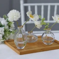 3 Small Glass Flower Vases Centerpieces With Metallic Gold Rim - Clear 18 3 Small Glass Flower Vases Centerpieces With Metallic Gold Rim - Clear -Optimal Home Decoration 3 small glass flower vases centerpieces with metallic gold rim clear vase rnd 006 set clgd 30448046669887