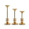 3 Taper Candle Holders 3-Disk Design Pedestal Candlestick Stands - Gold 2 3 Taper Candle Holders 3-Disk Design Pedestal Candlestick Stands - Gold -Optimal Home Decoration 3 taper candle holders disk pedestal design candlestick stands gold iron cand tp014 set gold 30746560364607