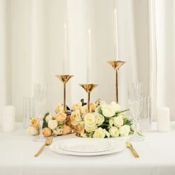3 Taper Candle Holders 3-Disk Design Pedestal Candlestick Stands - Gold 18 3 Taper Candle Holders 3-Disk Design Pedestal Candlestick Stands - Gold -Optimal Home Decoration 3 taper candle holders disk pedestal design candlestick stands gold iron cand tp014 set gold 30746560626751