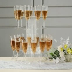 3-Tier 21" Round Acrylic Champagne Glasses Holder Flutes Display Stand - Clear 17 3-Tier 21" Round Acrylic Champagne Glasses Holder Flutes Display Stand - Clear -Optimal Home Decoration 3 tier 21 round acrylic champagne glasses holder flutes display stand clear disp stnd acry03 3 clr 30439875379263