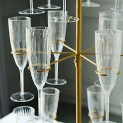 3-Tier 33" Metal Wine Glass Holder Tree Champagne Flutes Display Stand - Gold 14 3-Tier 33" Metal Wine Glass Holder Tree Champagne Flutes Display Stand - Gold -Optimal Home Decoration 3 tier 33 metal wine glass holder tree champagne flutes display stand gold disp stnd met01 3 gold 30483344228415