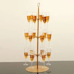 3-Tier 33" Metal Wine Glass Holder Tree Champagne Flutes Display Stand - Gold 16 3-Tier 33" Metal Wine Glass Holder Tree Champagne Flutes Display Stand - Gold -Optimal Home Decoration 3 tier 33 metal wine glass holder tree champagne flutes display stand gold disp stnd met01 3 gold 30483344261183