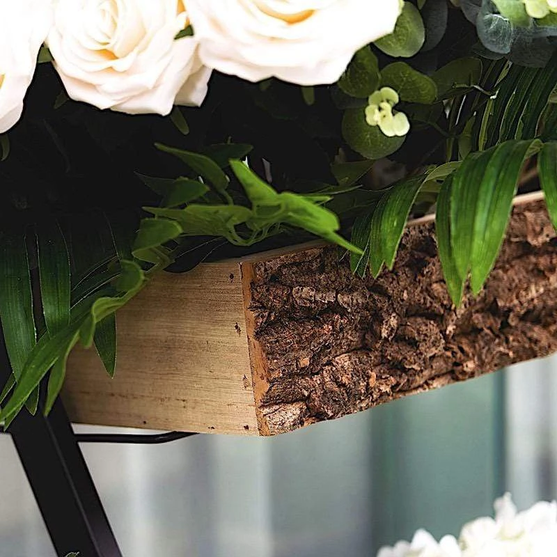 3 Tier Metal Stand With Natural Wood Planters Holders - Black And Brown 5 3 Tier Metal Stand With Natural Wood Planters Holders - Black And Brown - Image 3