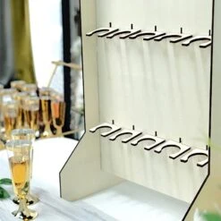 3-Tier Rectangular Wooden Champagne Glass Holder Stand - White -Optimal Home Decoration 3 tier rectangular wooden champagne glass holder stand white disp stnd wod01 3 nat 29882220937279