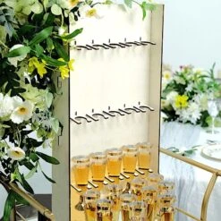 3-Tier Rectangular Wooden Champagne Glass Holder Stand - White -Optimal Home Decoration 3 tier rectangular wooden champagne glass holder stand white disp stnd wod01 3 nat 29882221035583