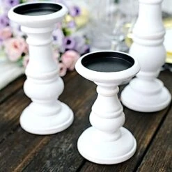3 Wooden Pillar Candle Holders Table Centerpieces Set - White 14 3 Wooden Pillar Candle Holders Table Centerpieces Set - White -Optimal Home Decoration 3 wooden pillar candle holders table centerpieces set white wod cand 015 set wht 30117482725439