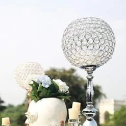 30" Tall Crystal Beaded Goblet Ball Candle Holder Centerpiece -Optimal Home Decoration 30 tall crystal beaded goblet ball candle holder centerpiece 28933308874815