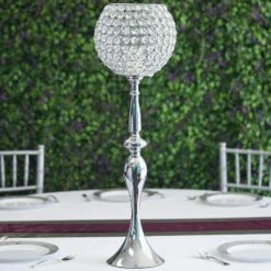 30" Tall Crystal Beaded Goblet Ball Candle Holder Centerpiece -Optimal Home Decoration 30 tall crystal beaded goblet ball candle holder centerpiece 28933308940351