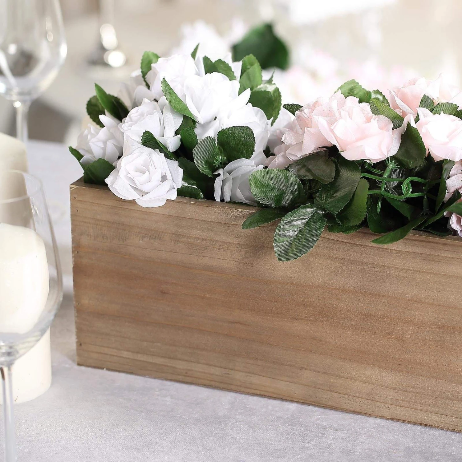 30" X 6" Wood Rectangular Box Planter Holders Centerpieces 11 30" X 6" Wood Rectangular Box Planter Holders Centerpieces - Image 9