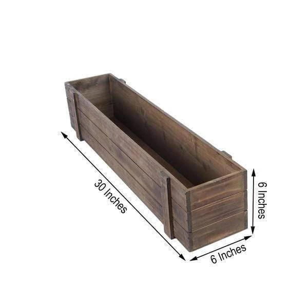 30" X 6" Wood Rectangular Box Planter Holders Centerpieces 22 30" X 6" Wood Rectangular Box Planter Holders Centerpieces - Image 20