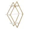 31" Diamond 3 Tier Metal With Wood Geometric Hanging Shelf - White And Gold -Optimal Home Decoration 31 diamond 3 tier metal with wood geometric hanging shelf white and gold wod hopshlf dia01 gold 29952519602239