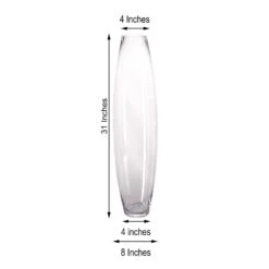 31" Tall Cylindrical Glass Vase - Clear -Optimal Home Decoration 31 tall cylindrical glass vase clear vase a36 32 13549686816831