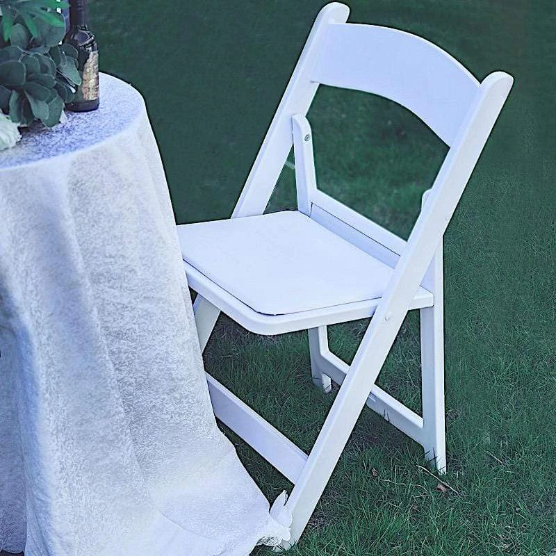 31" Tall Resin Folding Chair With Vinyl Padded Seat - White 6 31" Tall Resin Folding Chair With Vinyl Padded Seat - White - Image 4