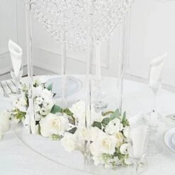 32" Acrylic Crystal Chandelier Flower Display Stand Wedding Centerpiece - Clear -Optimal Home Decoration 32 acrylic crystal chandelier flower display stand wedding centerpiece clear chdlr 065 32 clr 30770124455999