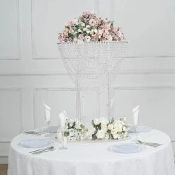 32" Acrylic Crystal Chandelier Flower Display Stand Wedding Centerpiece - Clear -Optimal Home Decoration 32 acrylic crystal chandelier flower display stand wedding centerpiece clear chdlr 065 32 clr 30770124685375
