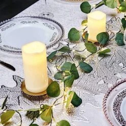 32 Ft LED Eucalyptus Leaves Garland Battery Operated Fairy Lights - Green -Optimal Home Decoration 32 ft led eucalyptus leaves garland battery operated fairy lights green ledstr arti 005 32 clr 15899501330495